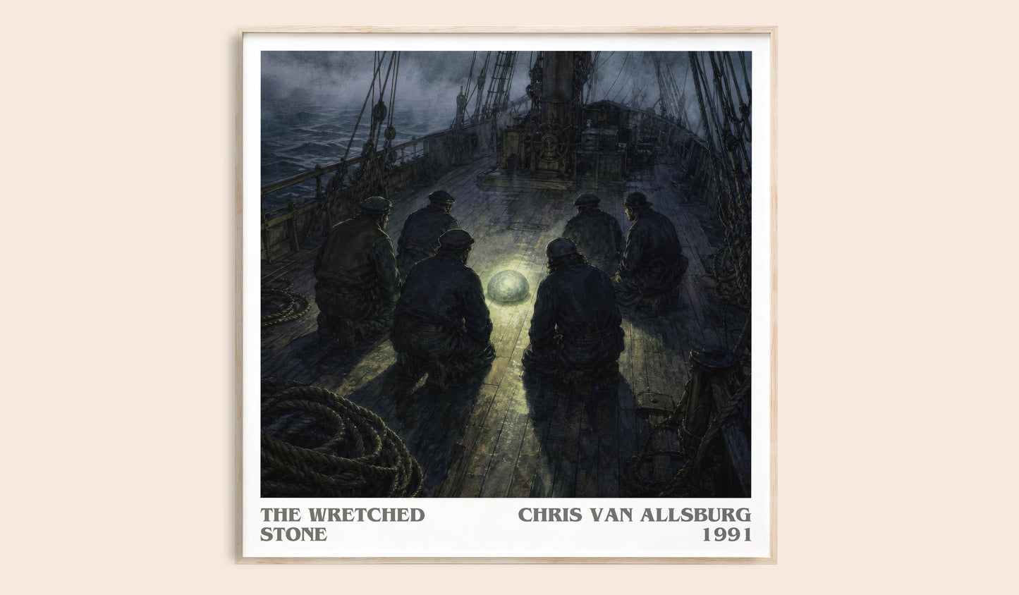The Wretched Stone literary book poster by Chris Van Allsburg – framed literary art print