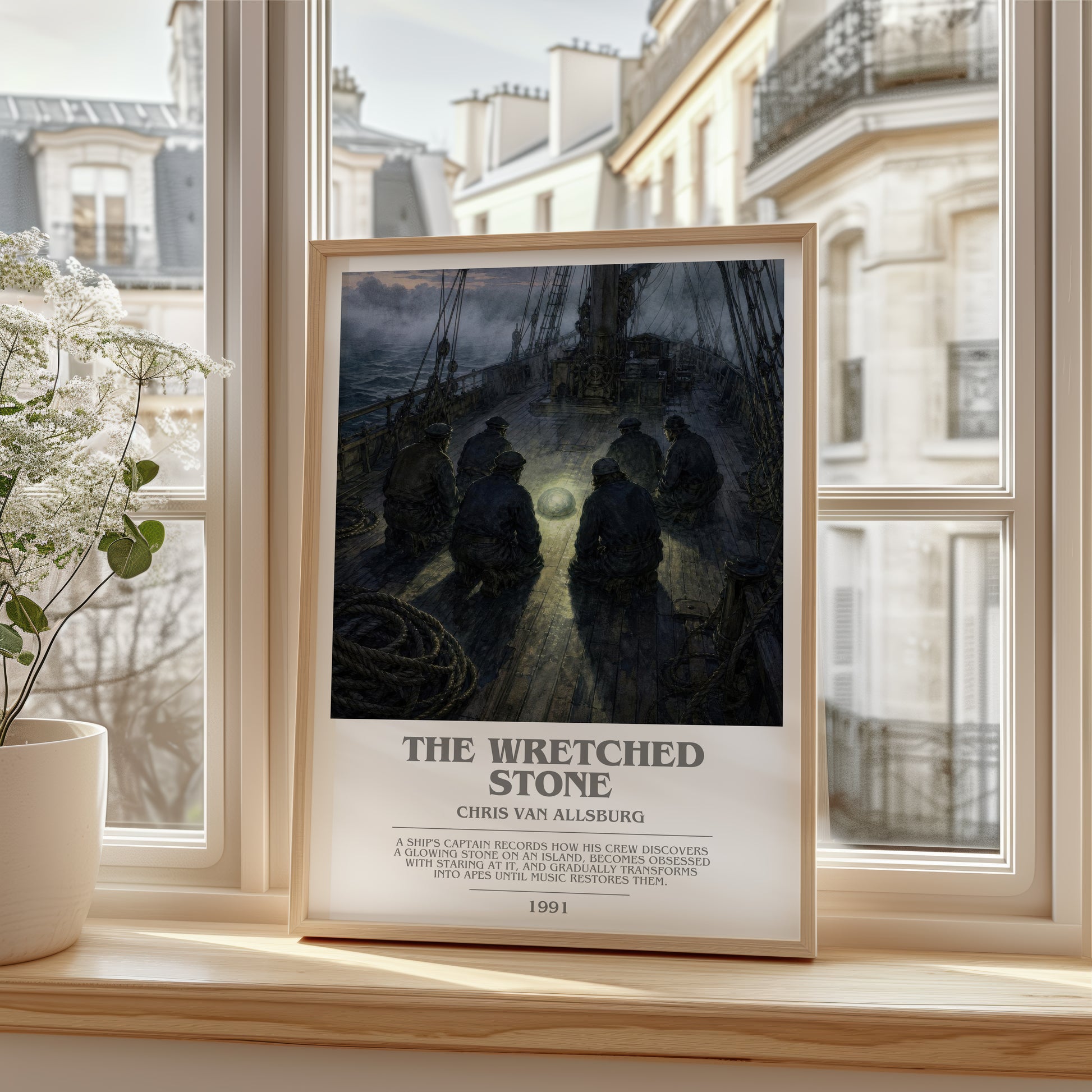 The Wretched Stone bookish poster colour and style options – Chris Van Allsburg book art