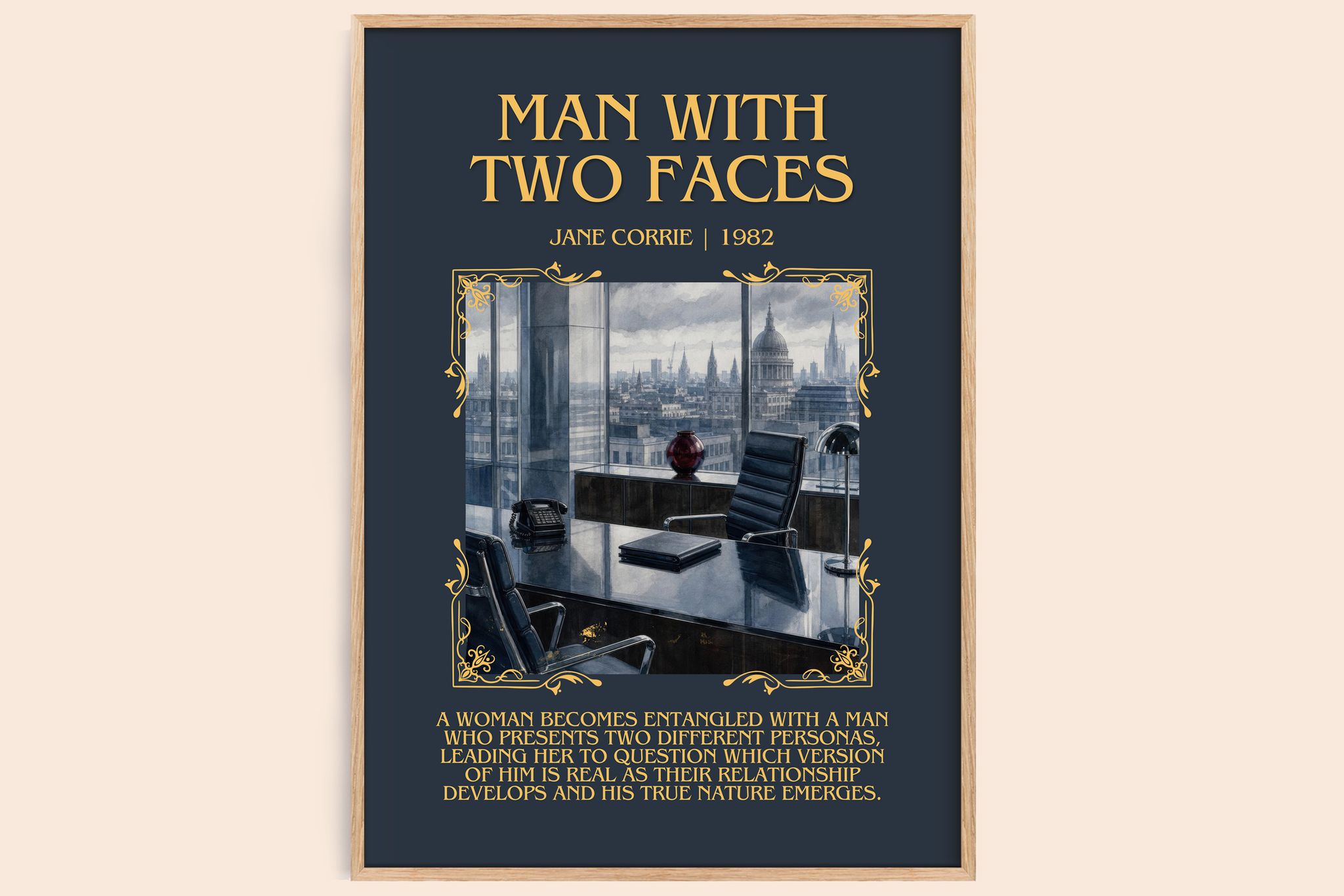 Man with two faces Minimalist Book Poster by Jane Corrie