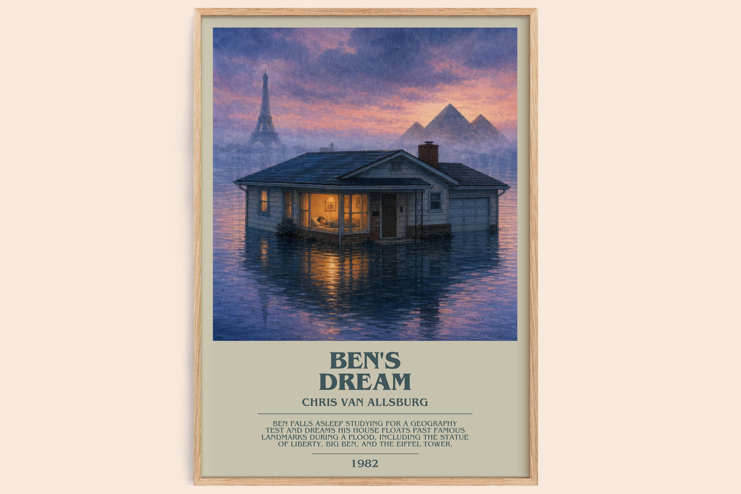 Ben'S Dream bookish book poster by Chris Van Allsburg – framed literary art print