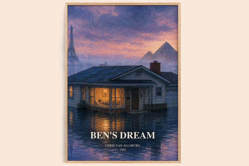 Ben'S Dream watercolour book poster by Chris Van Allsburg – framed literary art print