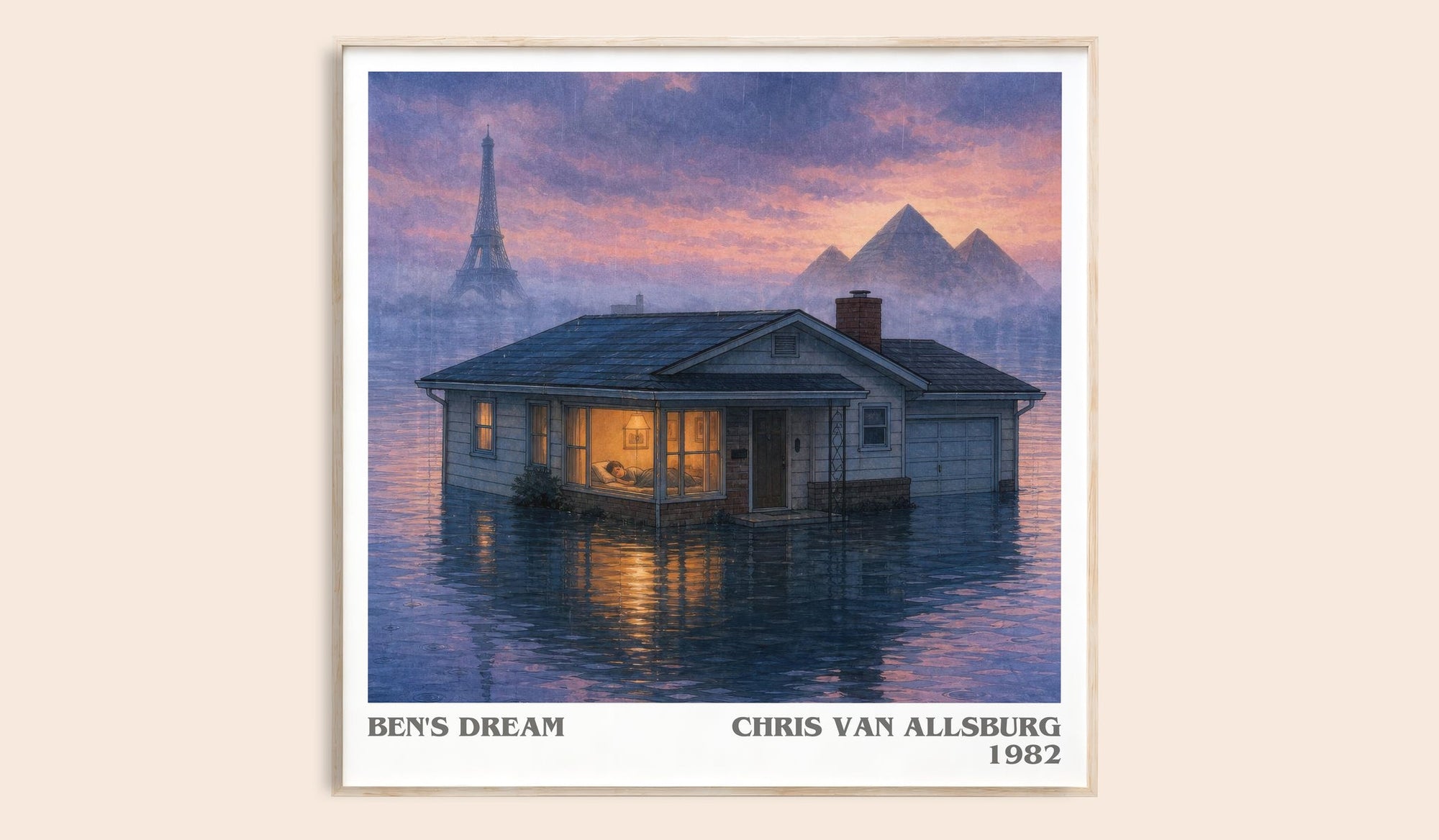 Ben'S Dream literary book poster by Chris Van Allsburg – framed literary art print