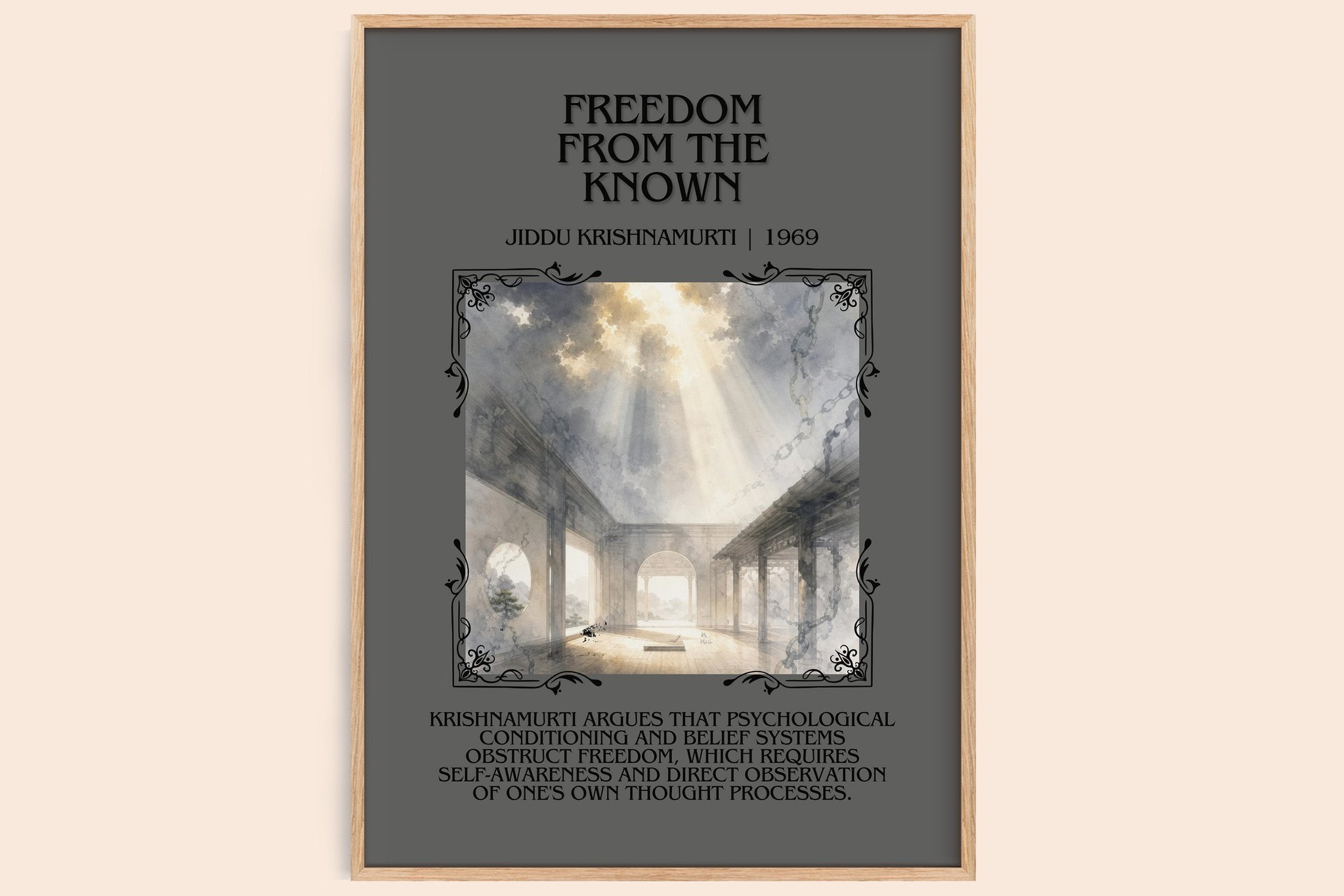 Freedom from the Known Minimalist Book Poster by Jiddu Krishnamurti