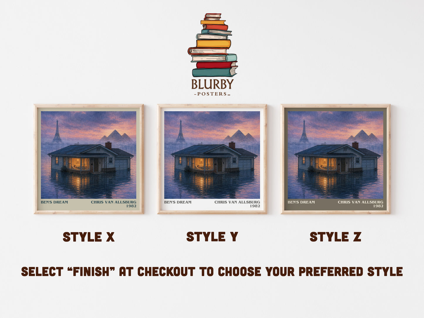 Ben'S Dream literary print in frame leaning in hallway – childrens wall art
