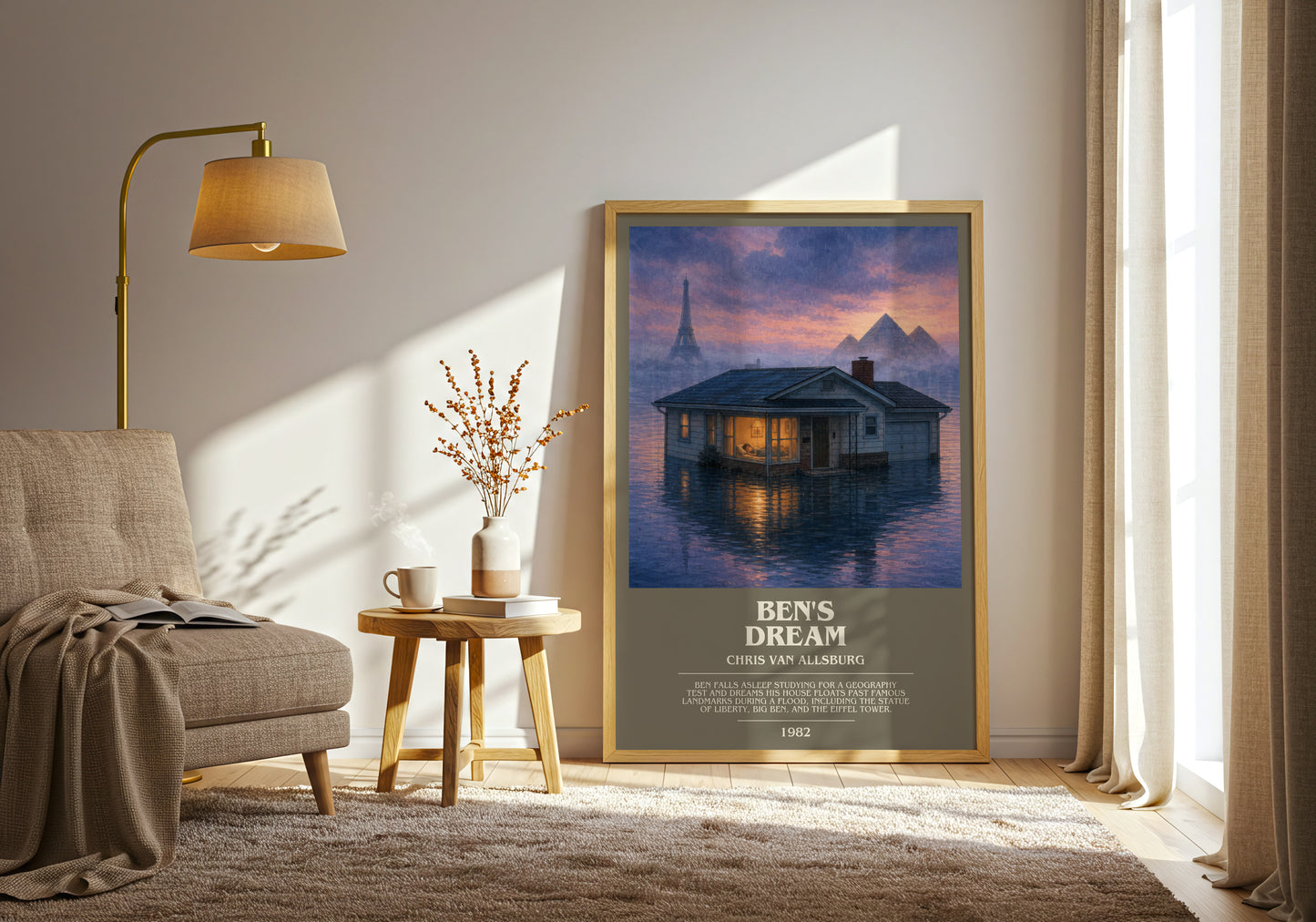 Ben'S Dream bookish print on bookshelf – Chris Van Allsburg fan gift