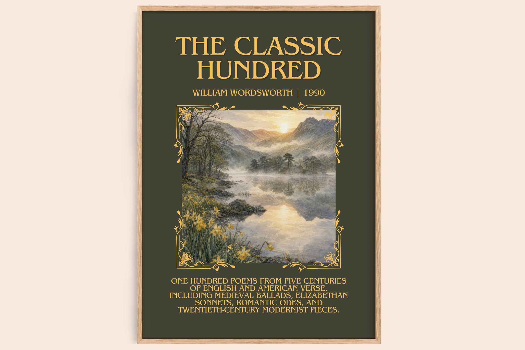 The Classic Hundred Minimalist Book Poster by William Wordsworth