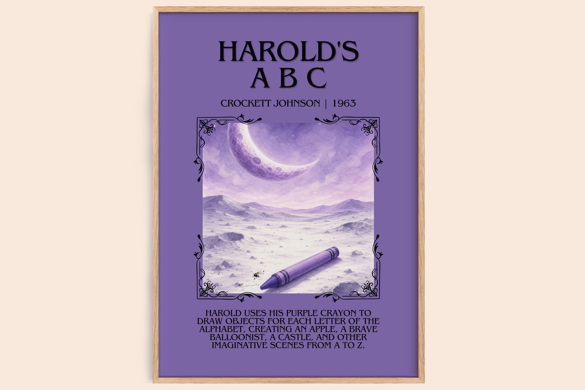 Harold's A B C Minimalist Book Poster by Crockett Johnson