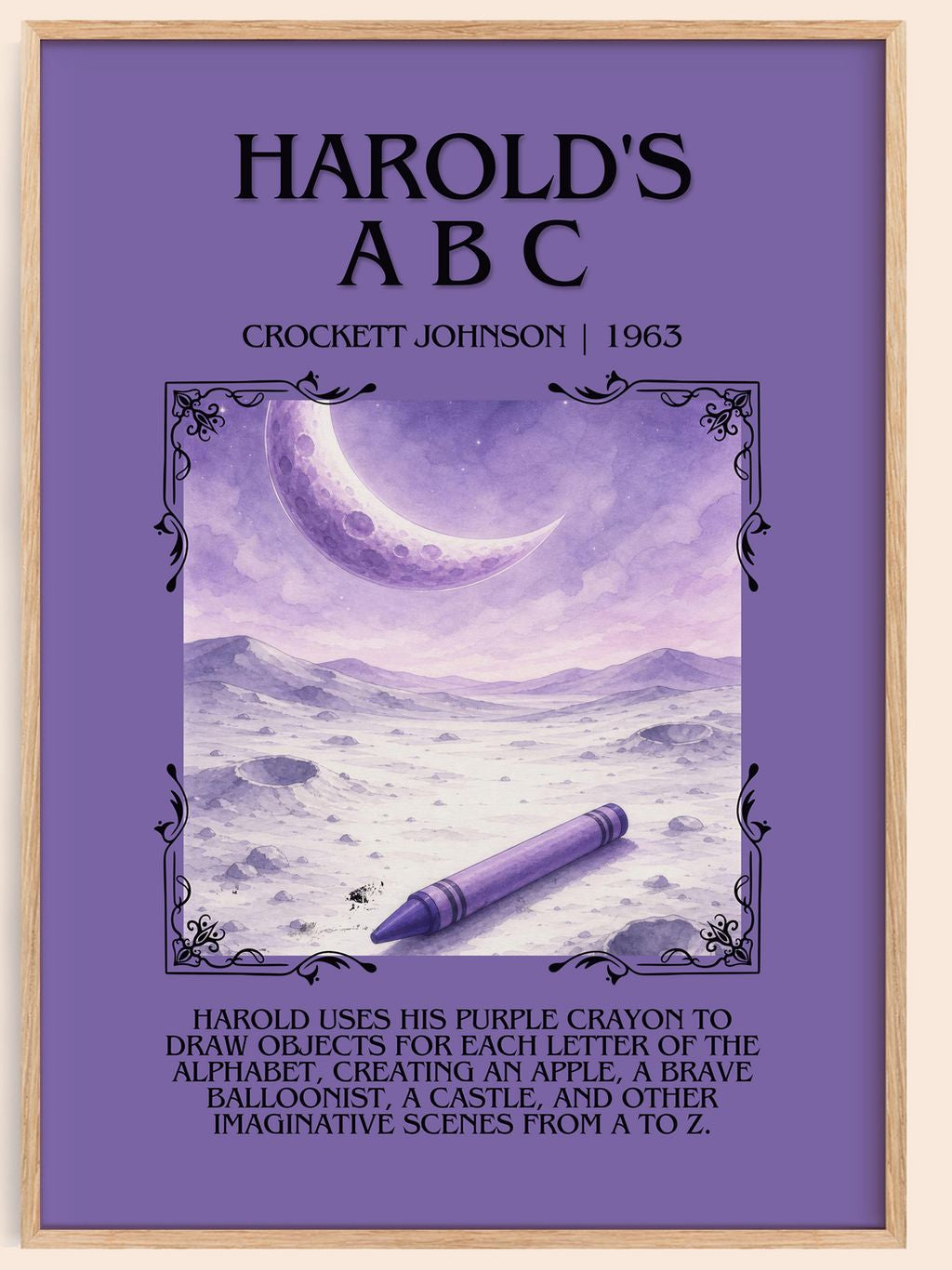 Harold's A B C Minimalist Book Poster by Crockett Johnson – book poster