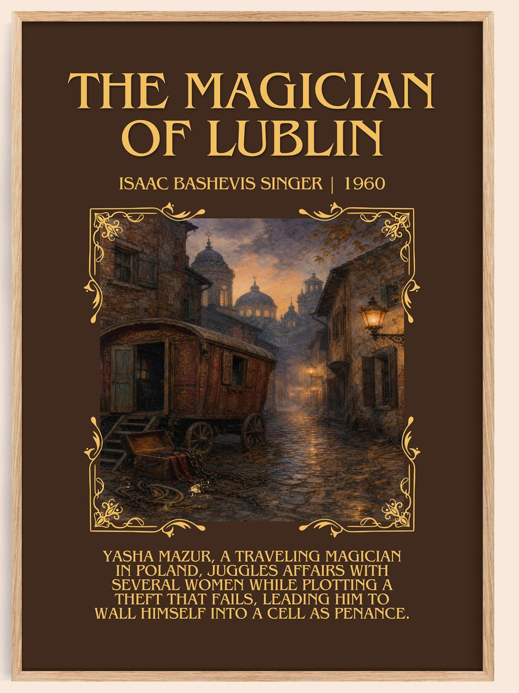 The magician of Lublin Minimalist Book Poster by Isaac Bashevis Singer – book poster