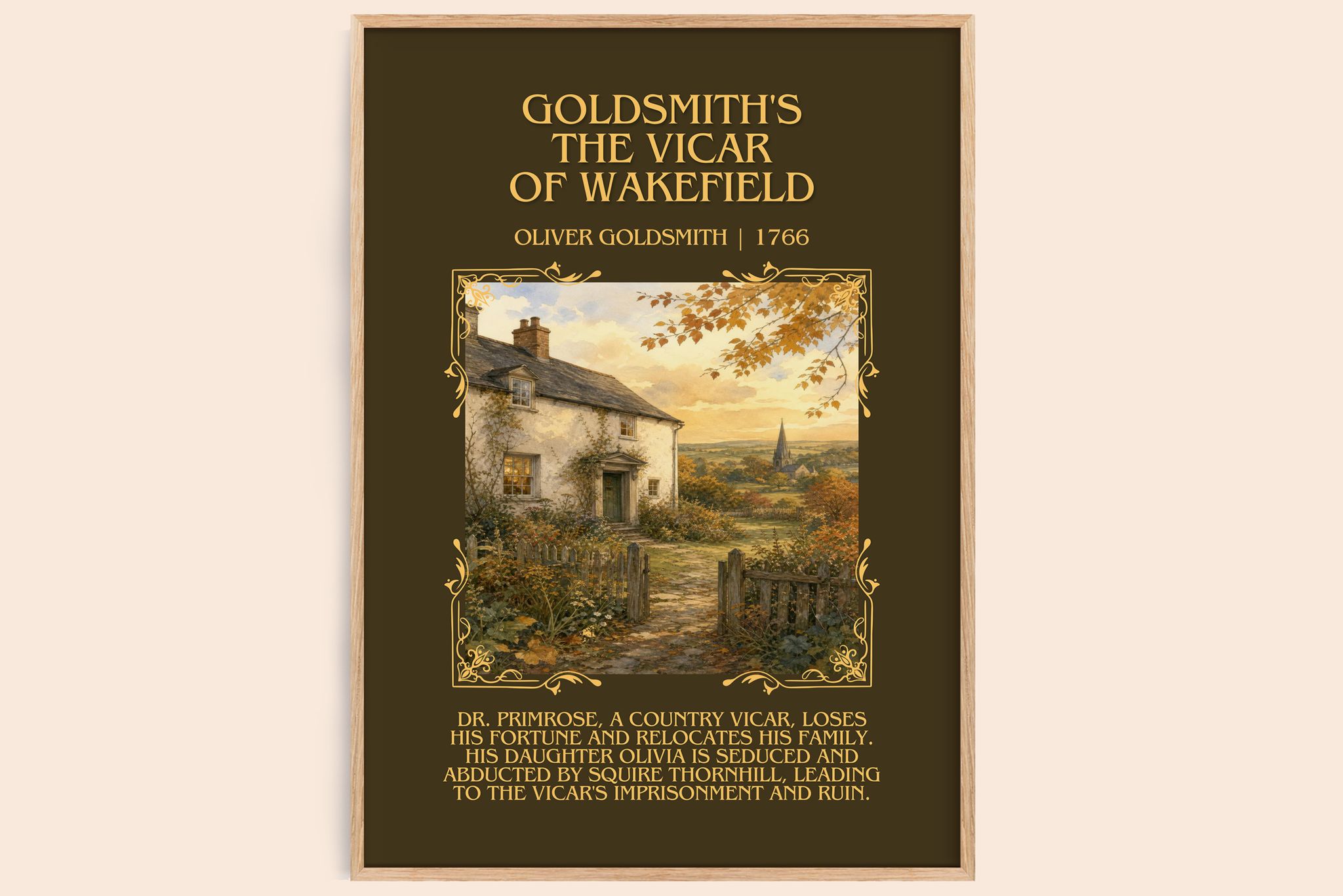 Goldsmith's The vicar of Wakefield Minimalist Book Poster by Oliver Goldsmith