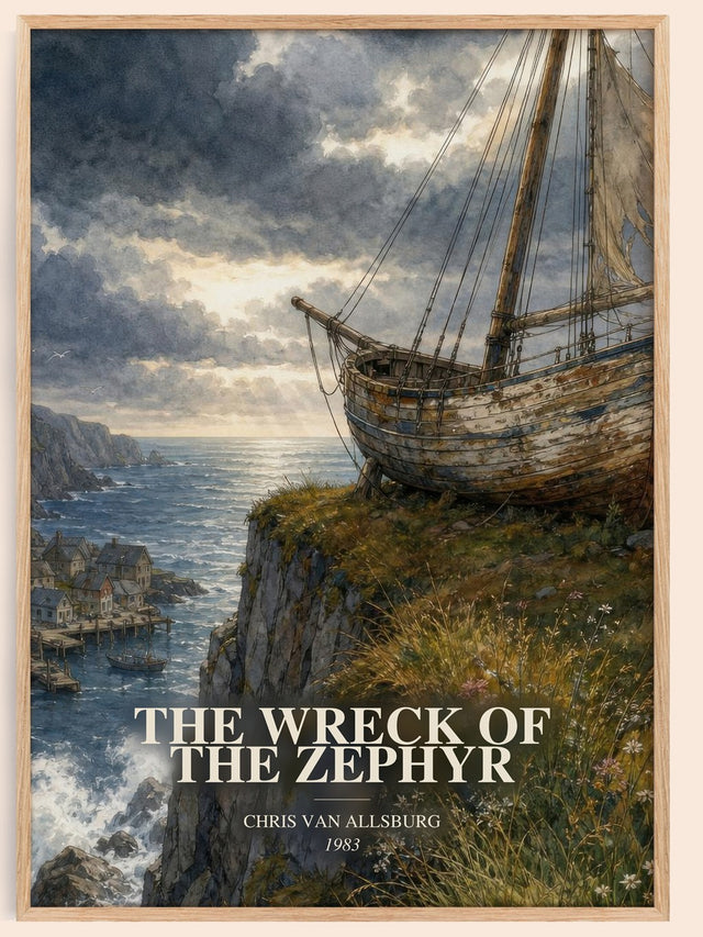 Wreck Of The Zephyr Book Watercolour Illustration by C. Allsburg