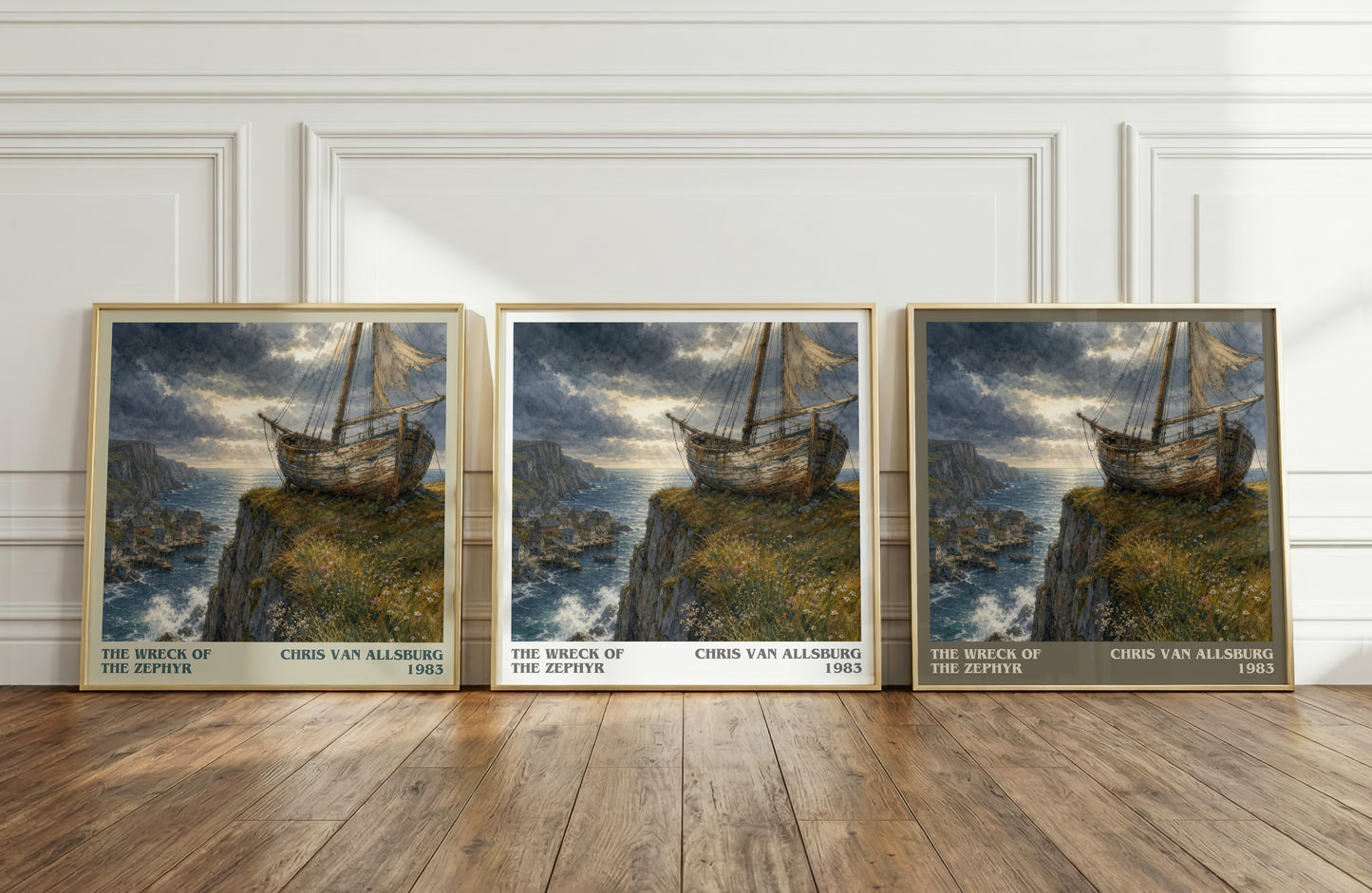 The Wreck Of The Zephyr literary art print colour and style options – Chris Van Allsburg book art