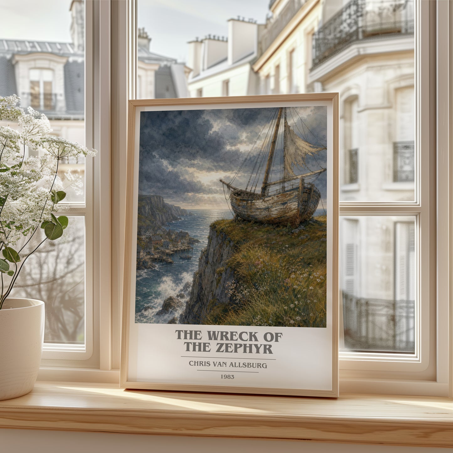The Wreck Of The Zephyr book cover poster colour and style options – Chris Van Allsburg book art