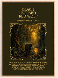 Black Leopard, Red Wolf Minimalist Book Poster by Marlon James – book poster