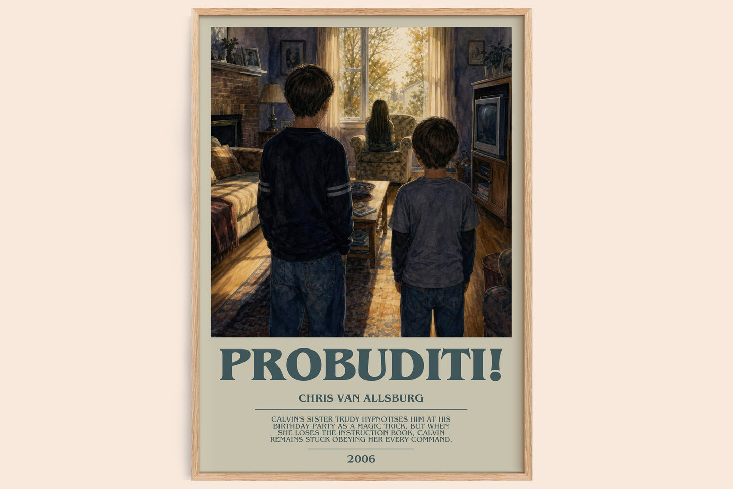 Probuditi! bookish book poster by Chris Van Allsburg – framed literary art print
