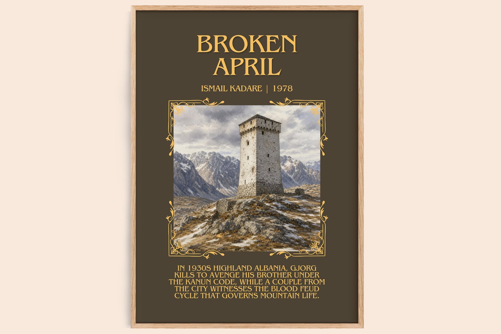 Broken April Minimalist Book Poster by Ismail Kadare