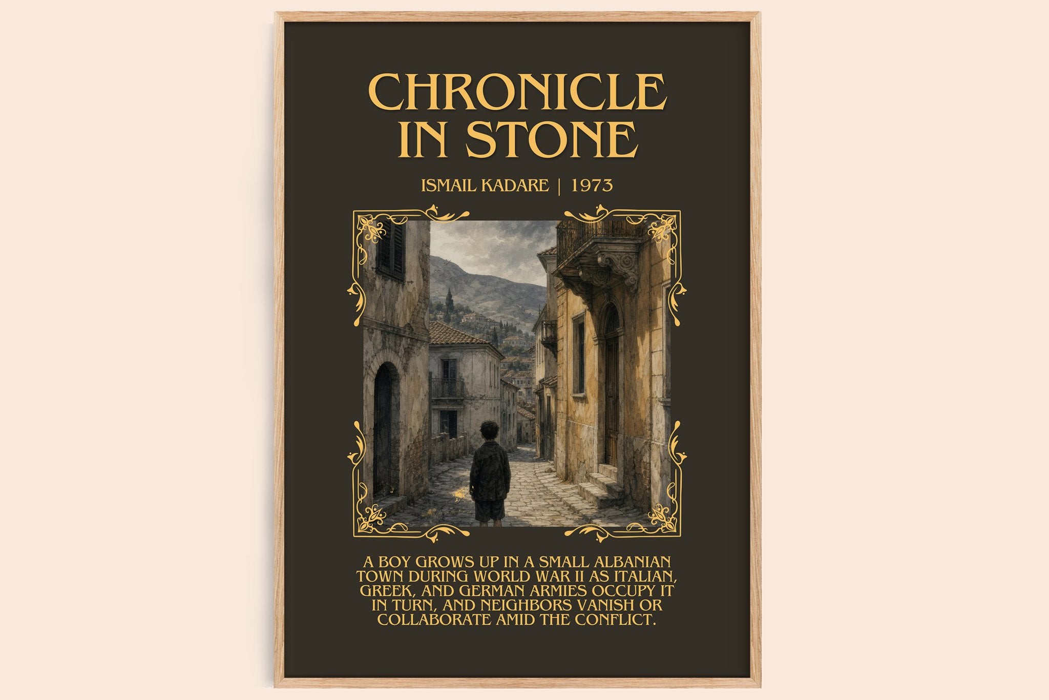 Chronicle in Stone Minimalist Book Poster by Ismail Kadare