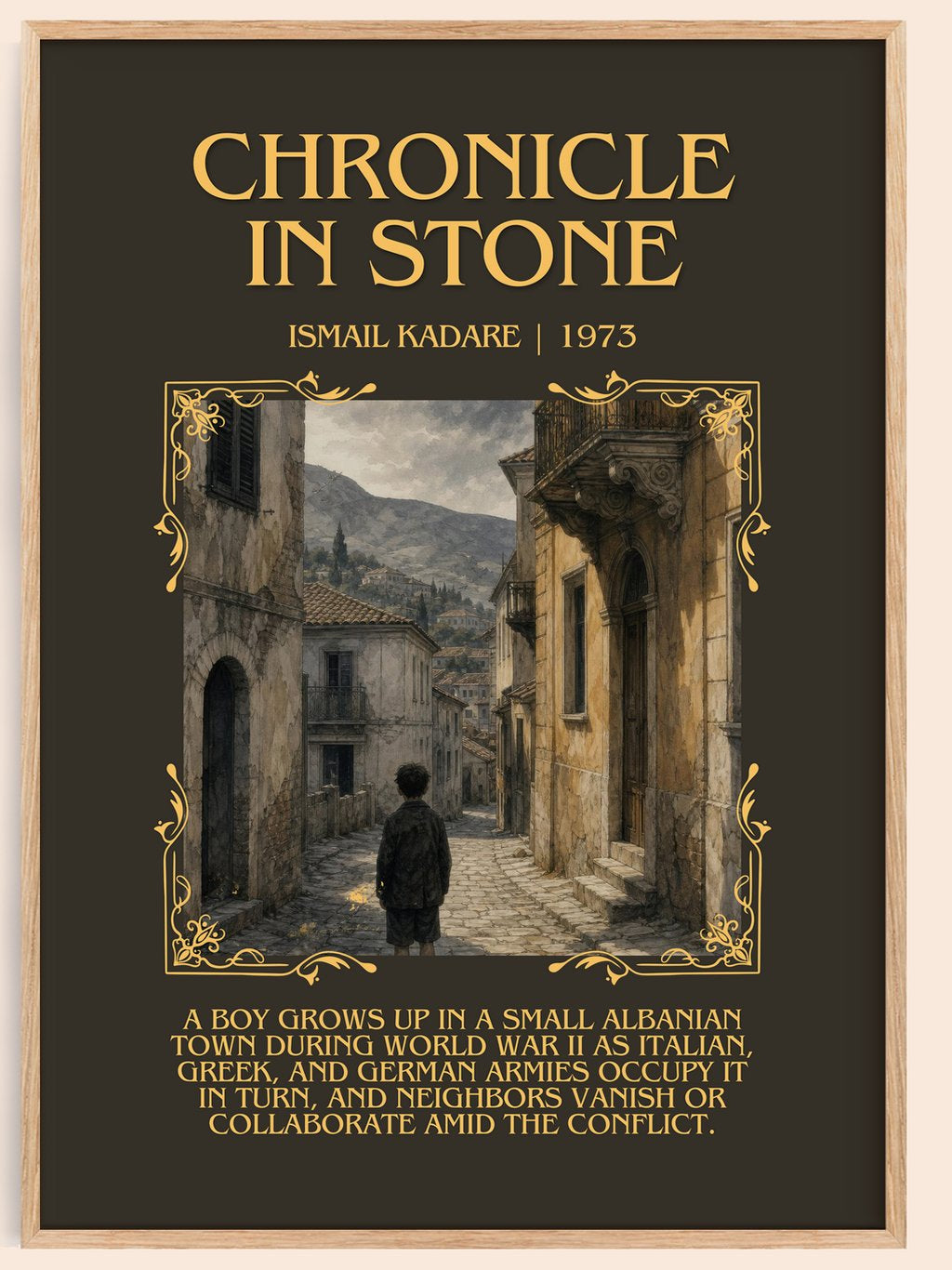 Chronicle in Stone Minimalist Book Poster by Ismail Kadare – book poster
