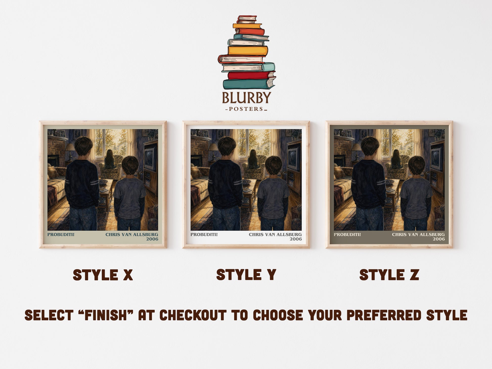 Probuditi! literary print in frame leaning in hallway – childrens wall art