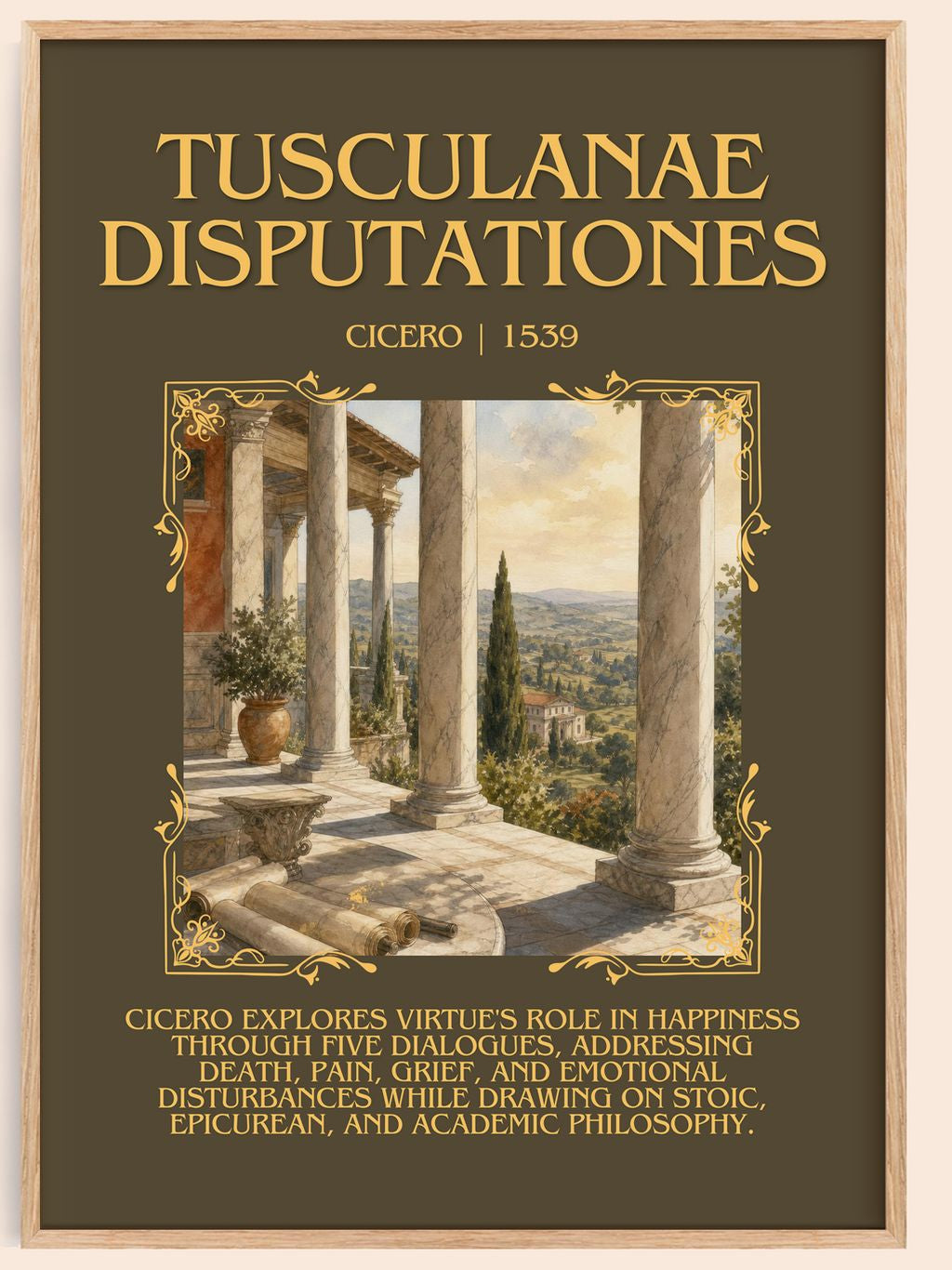 Tusculanae disputationes Minimalist Book Poster by Cicero – book poster