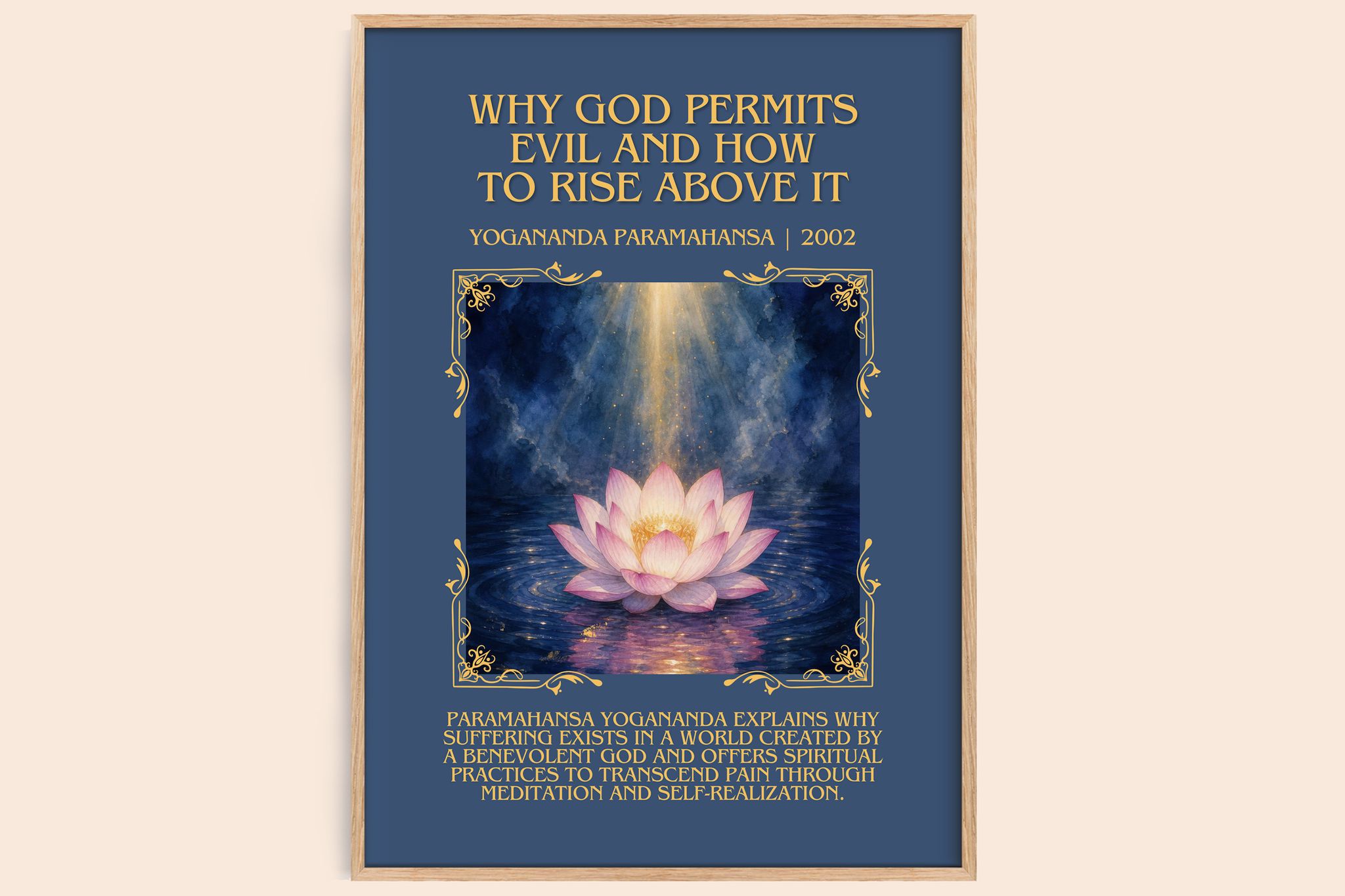 Why god permits evil and how to rise above it Minimalist Book Poster by Yogananda Paramahansa
