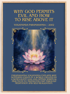 Why god permits evil and how to rise above it Minimalist Book Poster by Yogananda Paramahansa – book poster