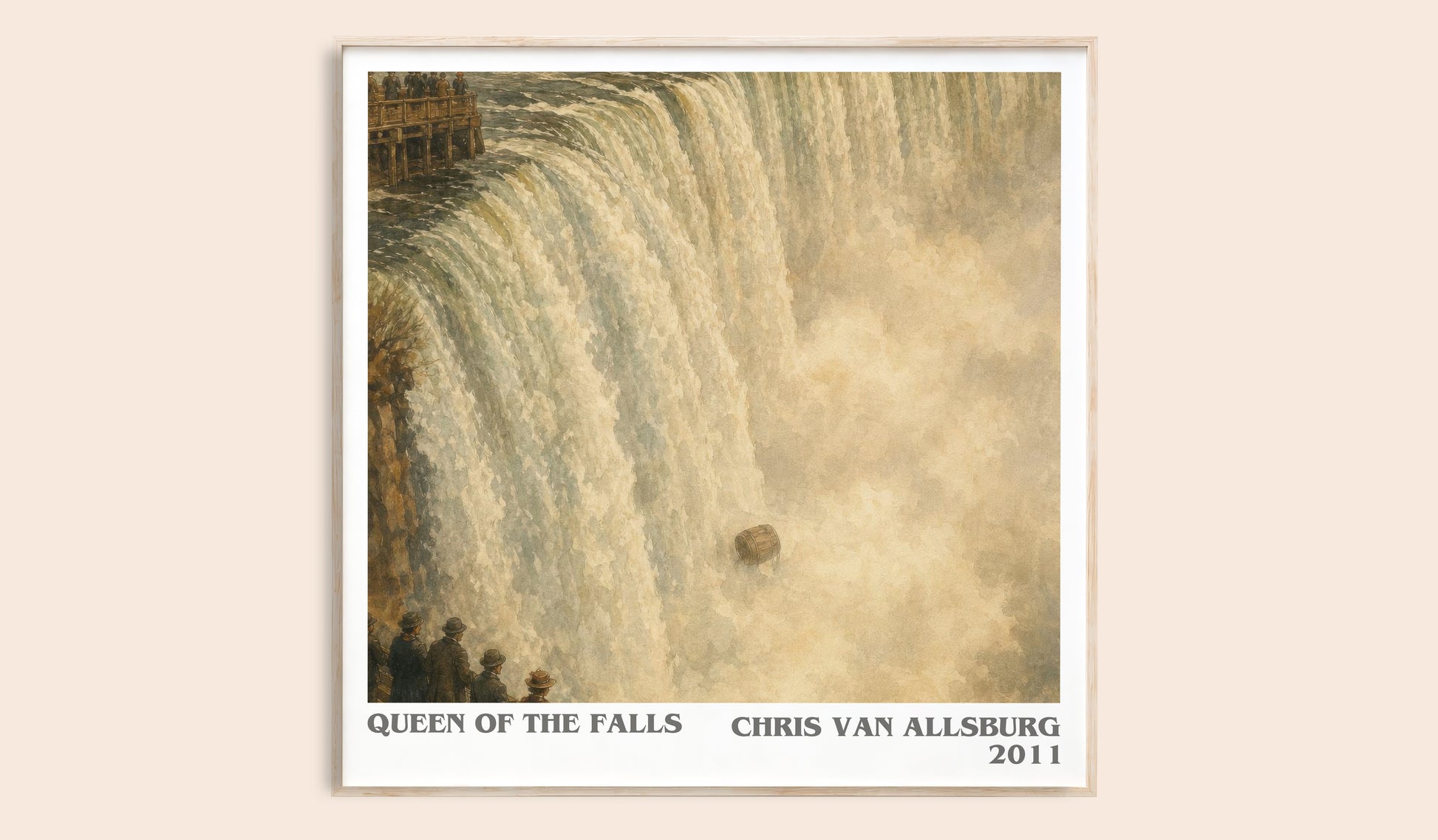 Queen Of The Falls literary book poster by Chris Van Allsburg – framed literary art print