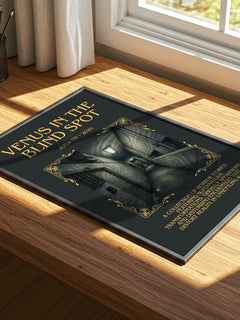 Venus in the Blind Spot Minimalist Book Poster by Junji Itō – print on a sunlit desk