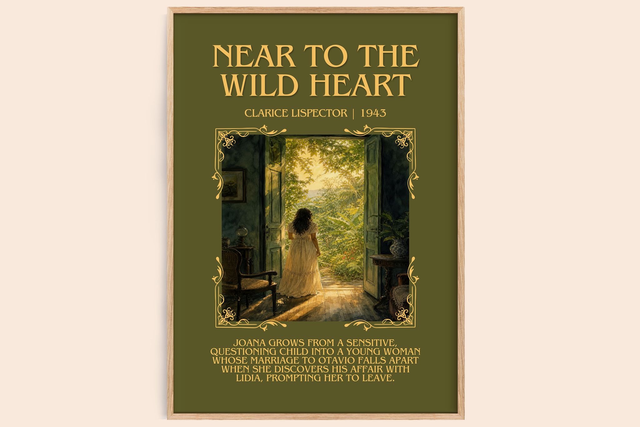 Near to the wild heart Minimalist Book Poster by Clarice Lispector