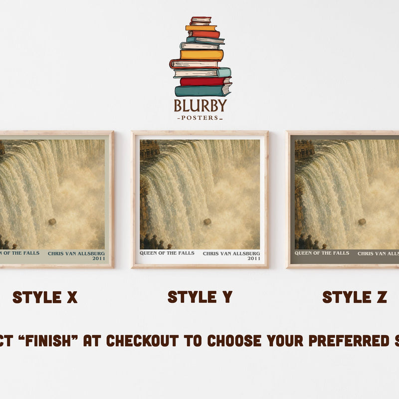 Queen Of The Falls literary print in frame leaning in hallway – childrens wall art