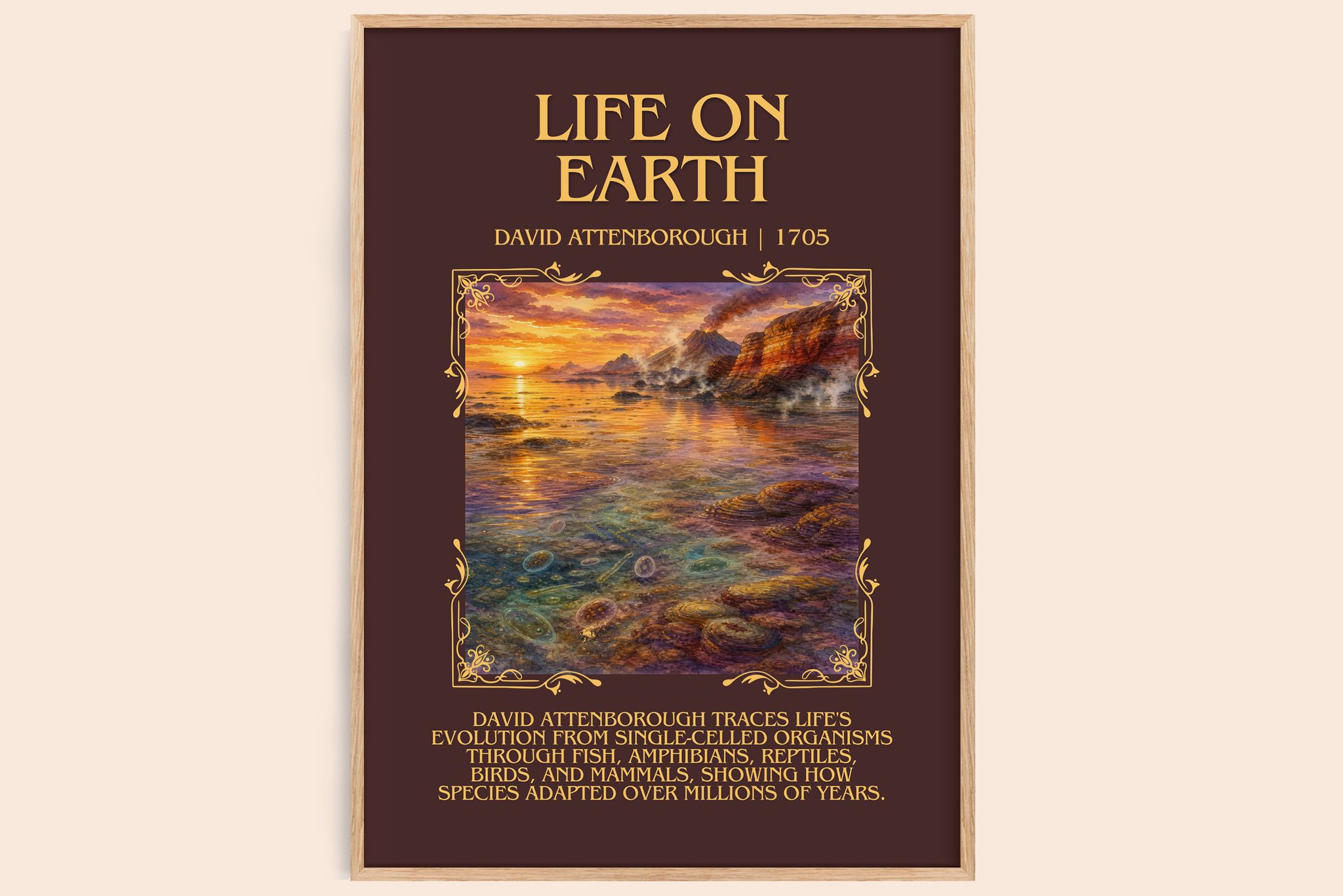 Life on Earth Minimalist Book Poster by David Attenborough