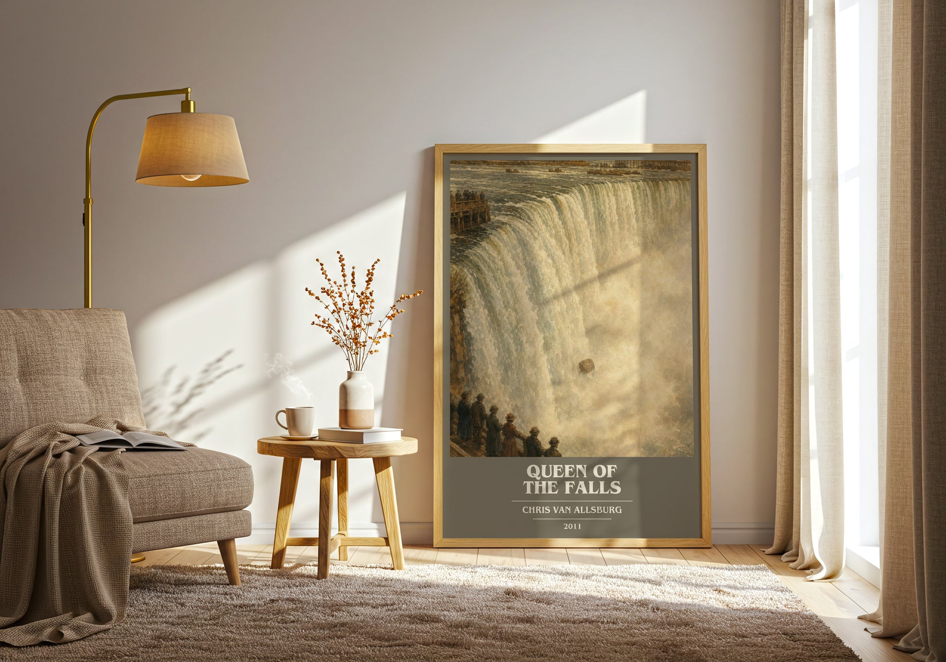 Queen Of The Falls book cover print on bookshelf – Chris Van Allsburg fan gift