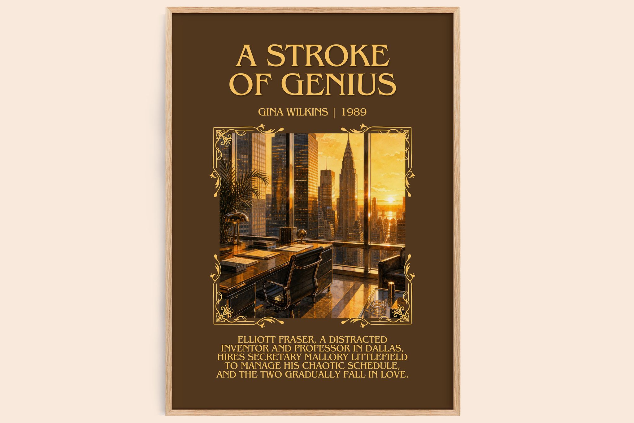 A Stroke Of Genius Minimalist Book Poster by Gina Wilkins