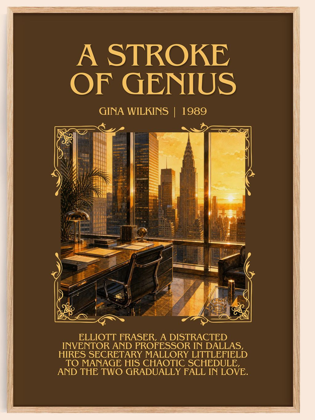 A Stroke Of Genius Minimalist Book Poster by Gina Wilkins – book poster