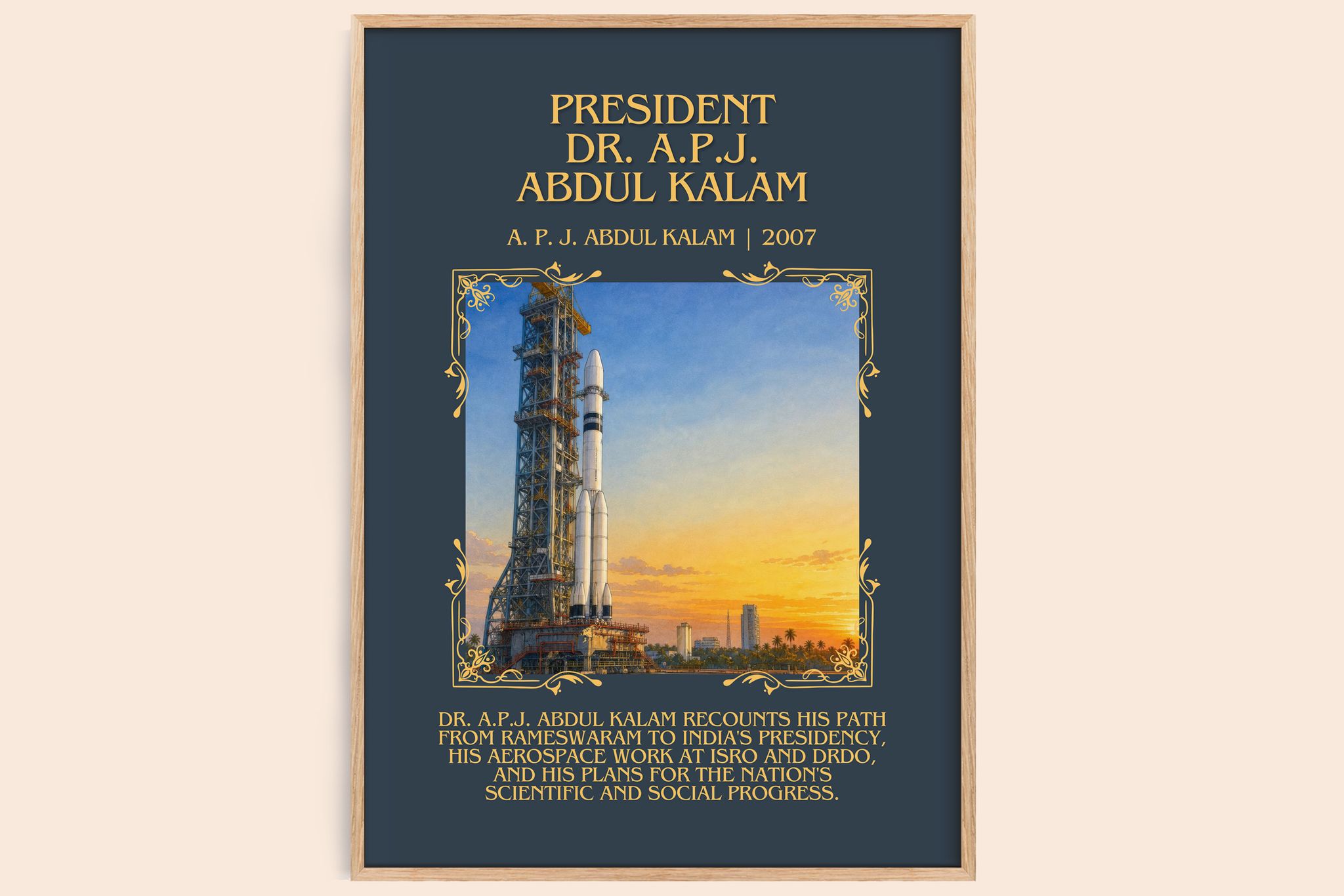 President Dr. A.P.J. Abdul Kalam Minimalist Book Poster by A. Kalam