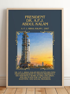 President Dr. A.P.J. Abdul Kalam Minimalist Book Poster by A. Kalam – framed print leaning on a wooden floor