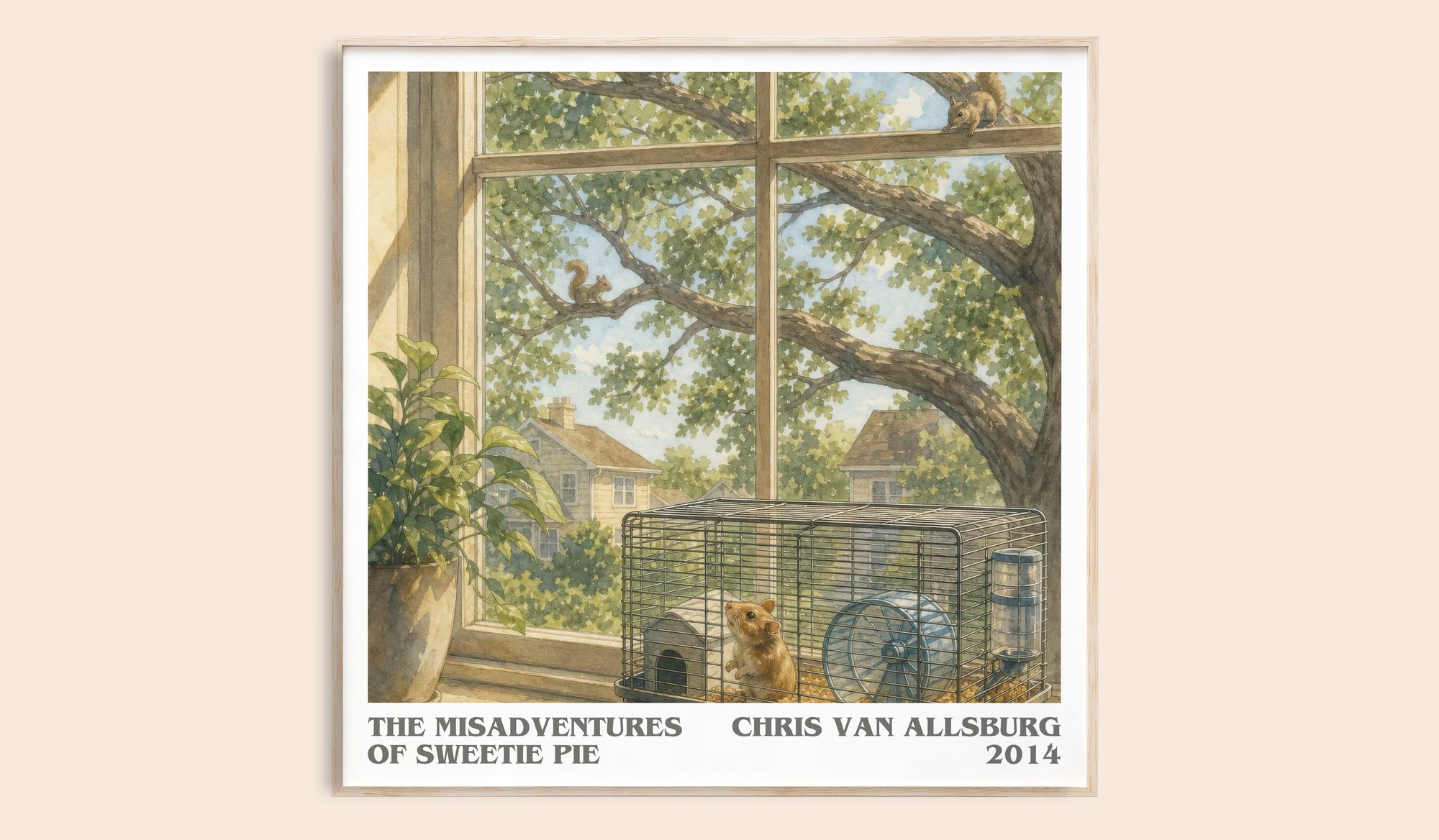 The Misadventures Of Sweetie Pie literary book poster by Chris Van Allsburg – framed literary art print