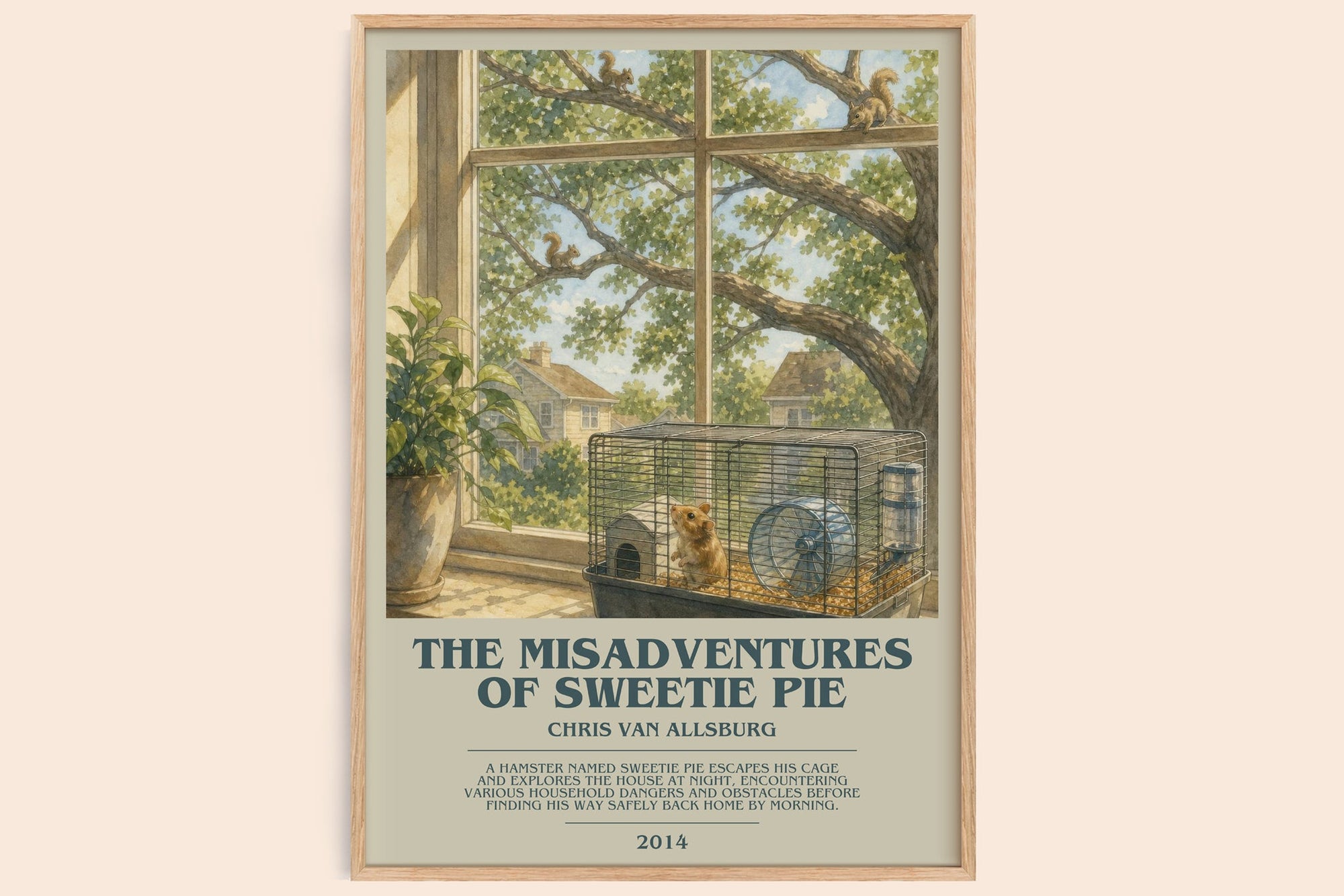 The Misadventures Of Sweetie Pie bookish book poster by Chris Van Allsburg – framed literary art print