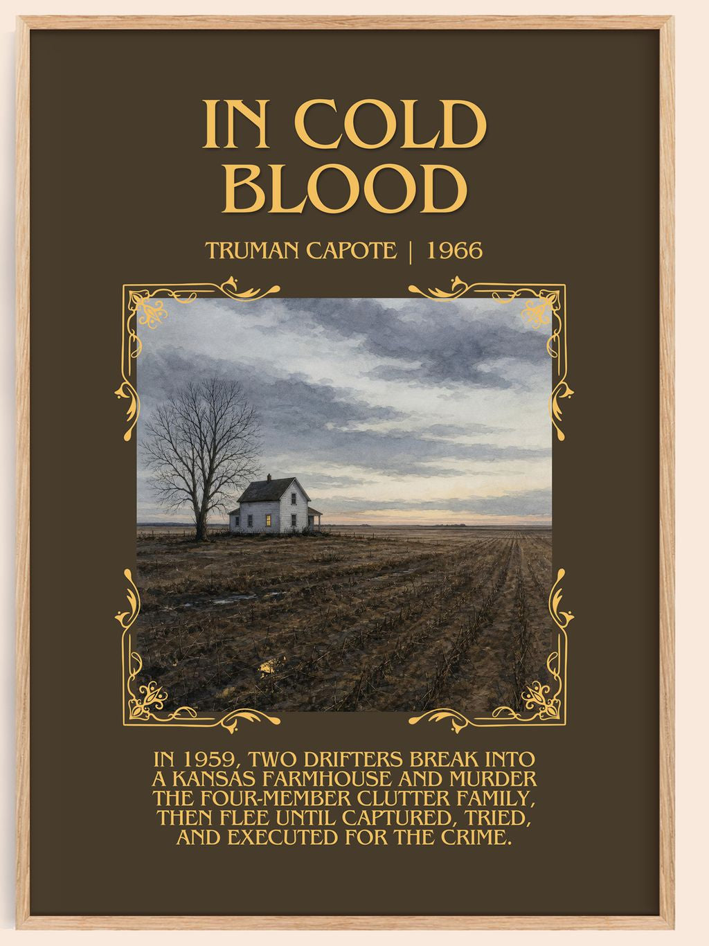 In Cold Blood Minimalist Book Poster by Truman Capote – book poster