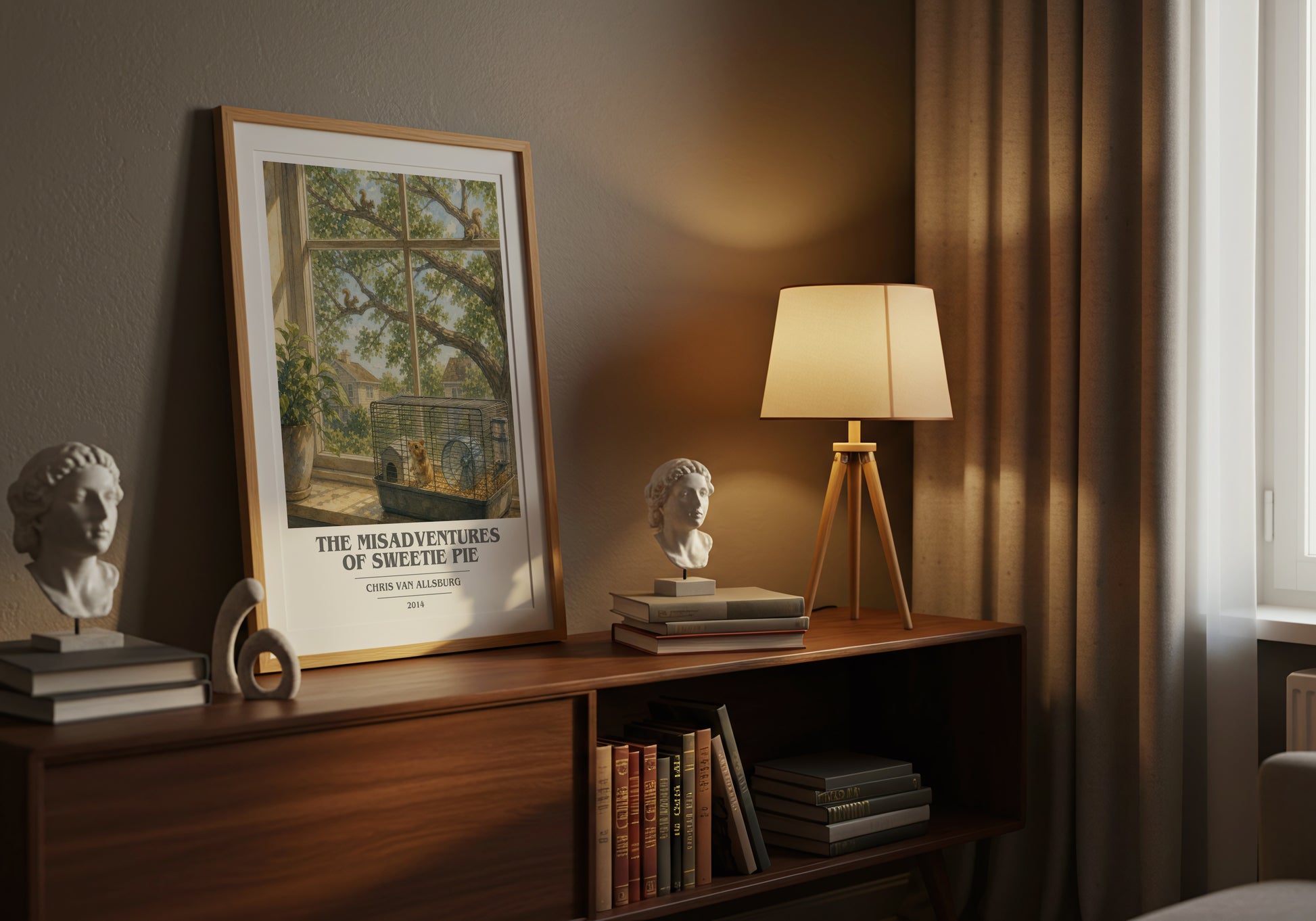 The Misadventures Of Sweetie Pie book cover book poster framed on wall – childrens wall art