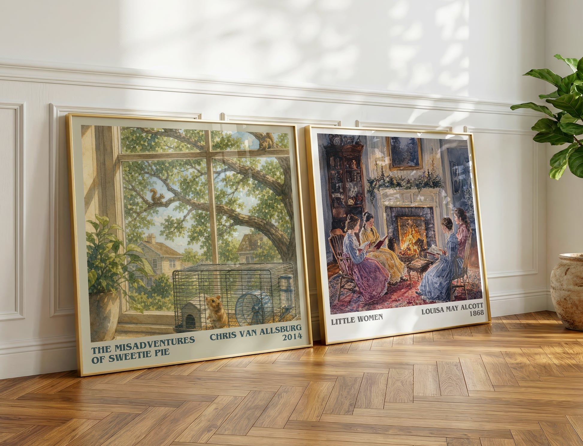The Misadventures Of Sweetie Pie literary print on bookshelf – Chris Van Allsburg fan gift