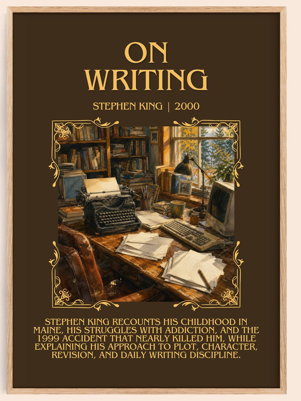 On Writing Minimalist Book Poster by Stephen King – book poster