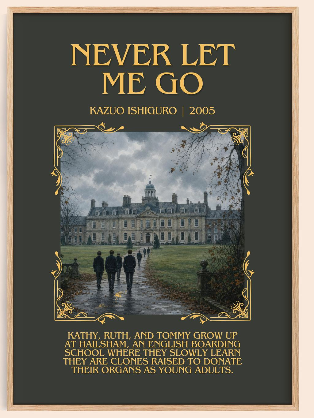 Never Let Me Go Minimalist Book Poster by Kazuo Ishiguro – book poster