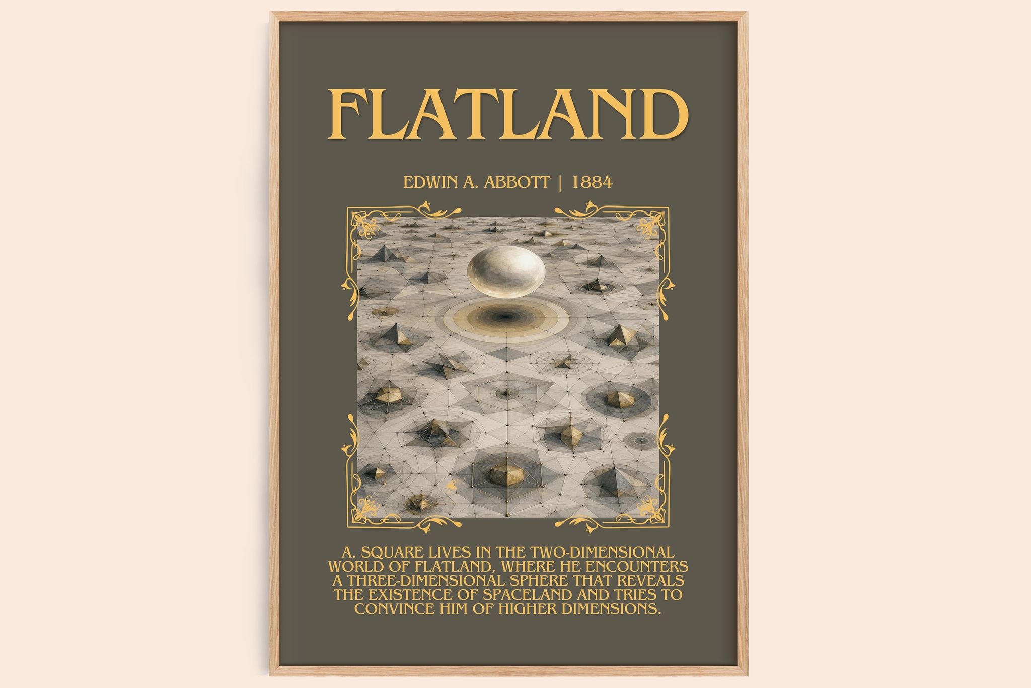 Flatland Minimalist Book Poster by Edwin A. Abbott