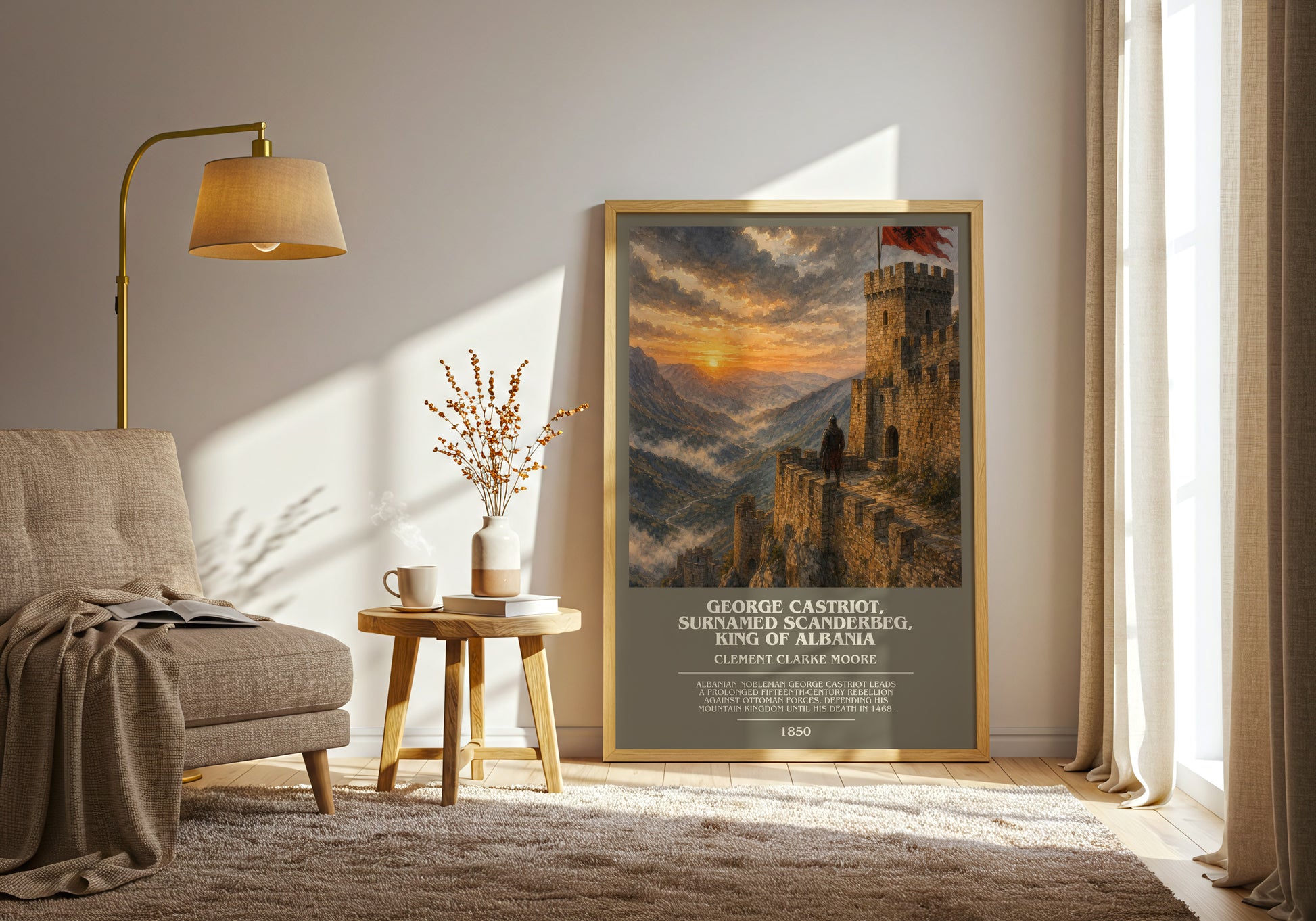 George Castriot, Surnamed Scanderbeg, King Of Albania bookish print on bookshelf – Clement Clarke Moore fan gift
