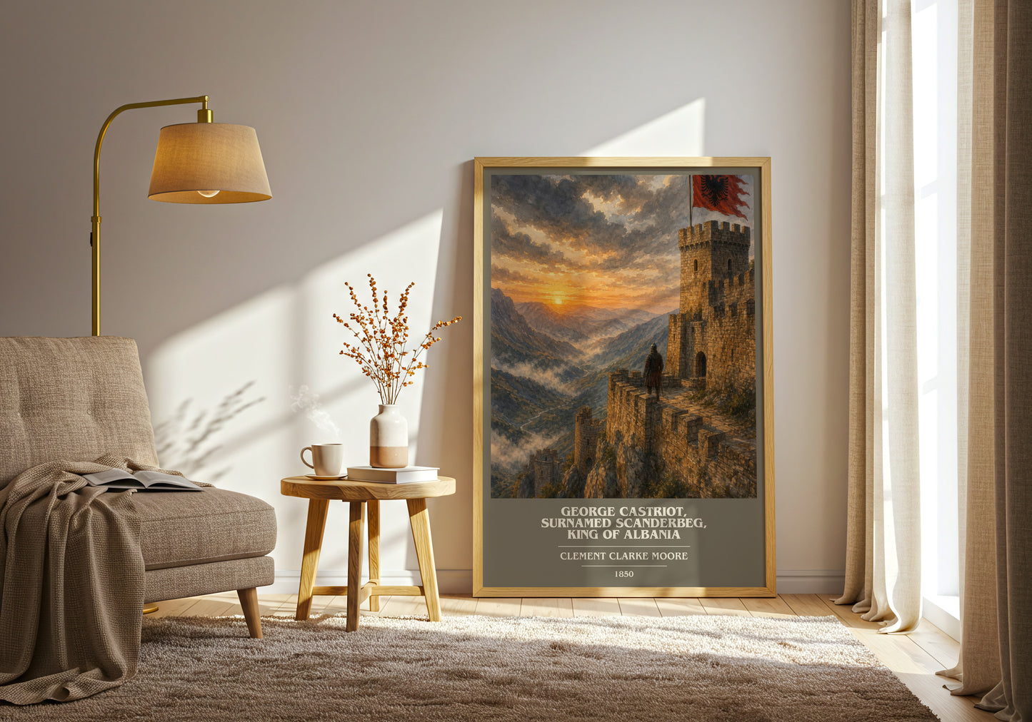 George Castriot, Surnamed Scanderbeg, King Of Albania book cover print on bookshelf – Clement Clarke Moore fan gift