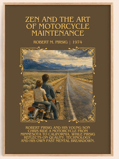 Zen and the Art of Motorcycle Maintenance Minimalist Book Poster by Robert M. Pirsig – book poster