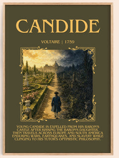 Candide Minimalist Book Poster by Voltaire – book poster