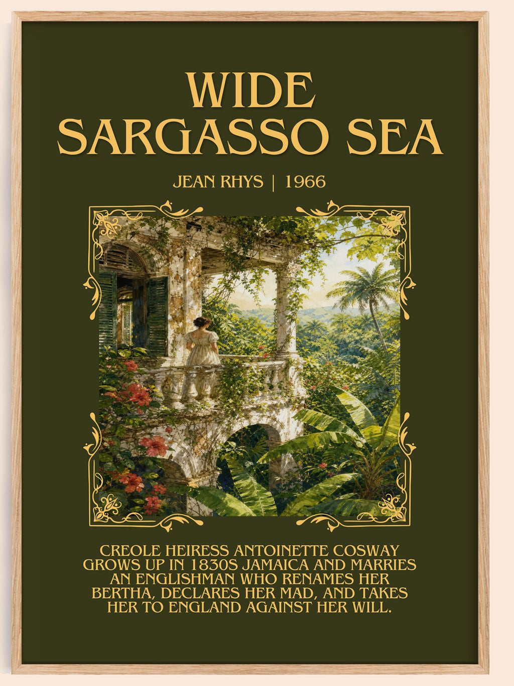 Wide Sargasso Sea Minimalist Book Poster by Jean Rhys – book poster