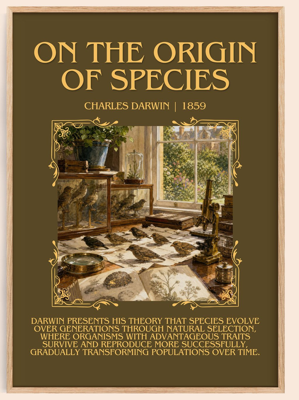 On the Origin of Species Minimalist Book Poster by Charles Darwin – book poster